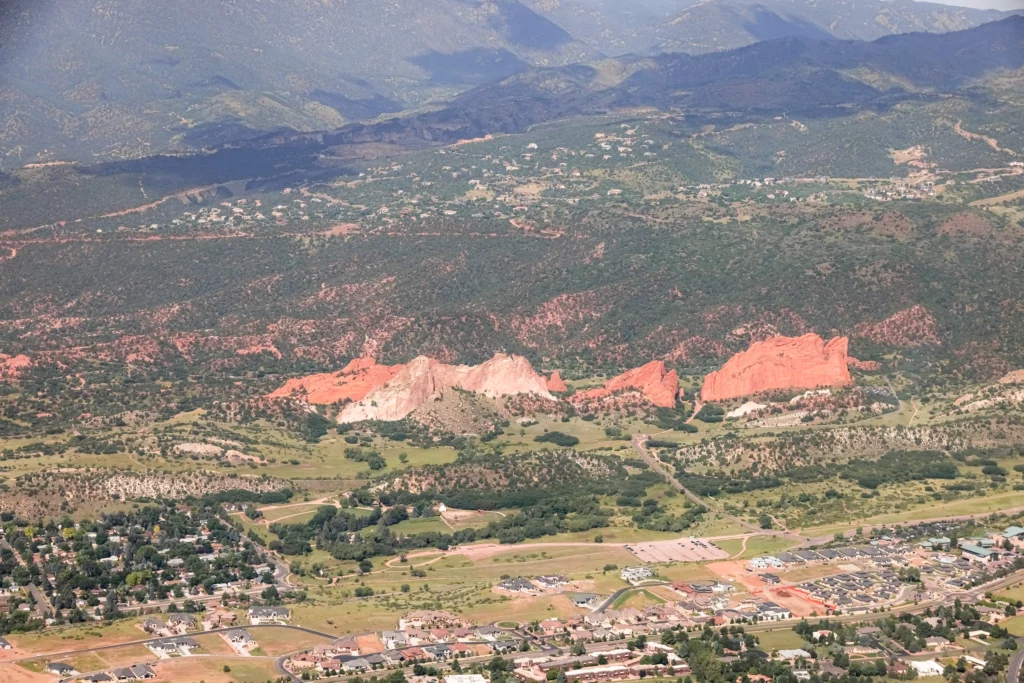 overhead view of garden of the gods park